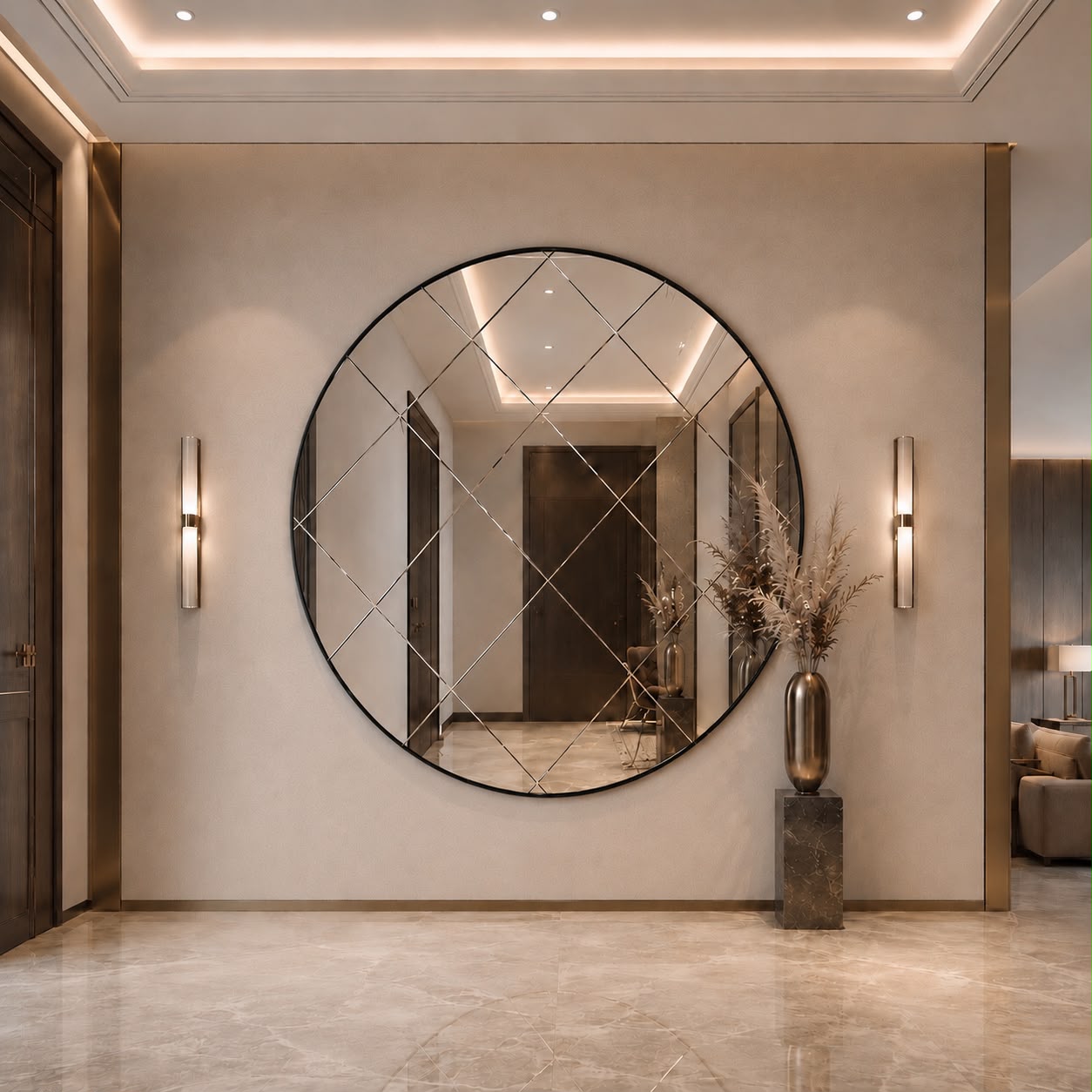 Fendi Circular Black Frame Mirror