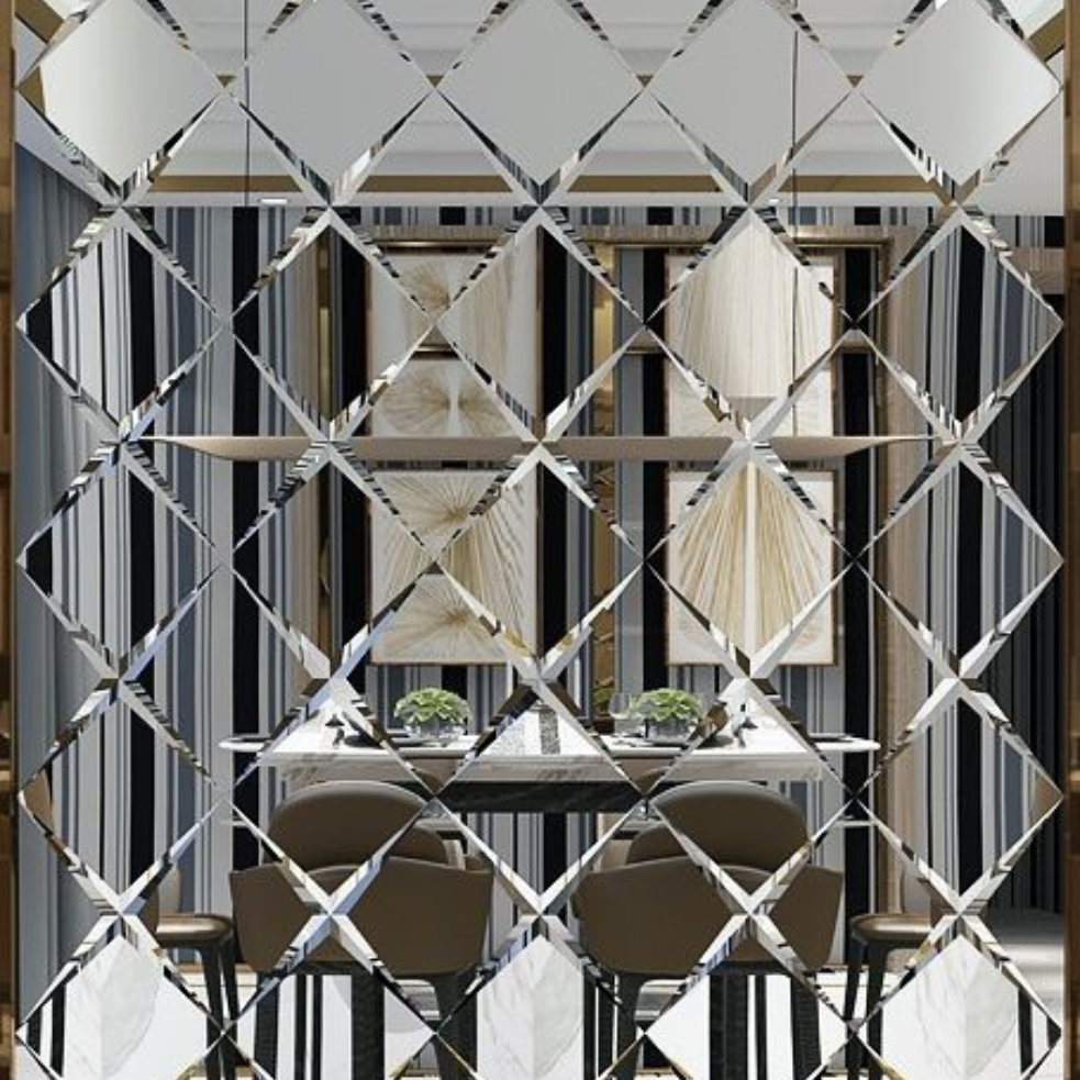 Large Multi Diamond Wall Mirror