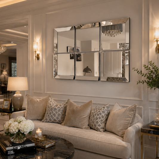 Set of 6 Panel Wall Mirrors