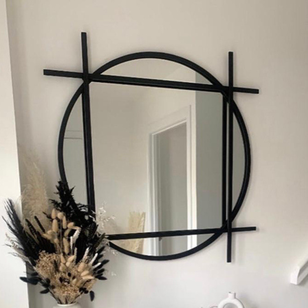 The Aurora Black Framed Wall Mirror