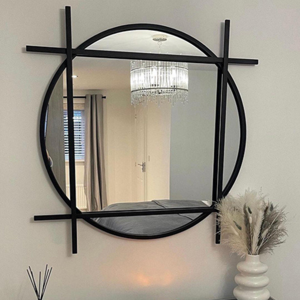 The Aurora Black Framed Wall Mirror