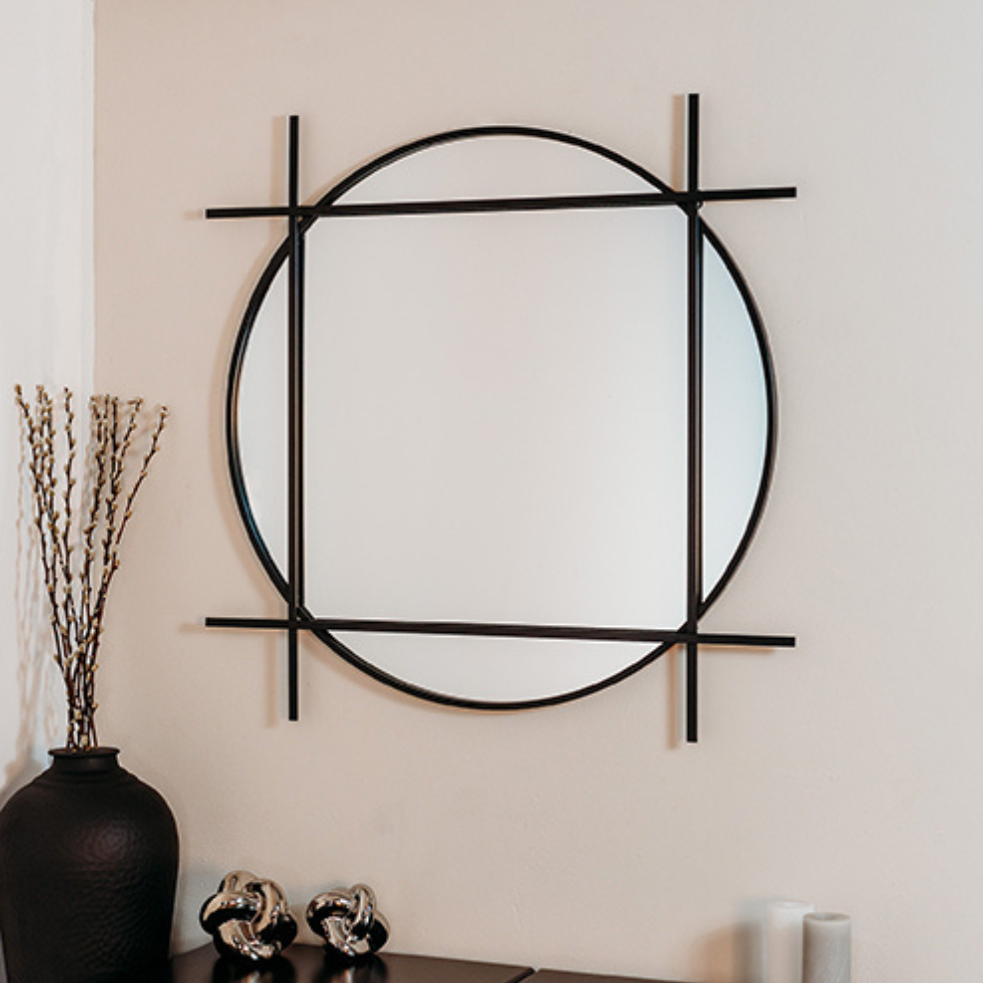 The Aurora Black Framed Wall Mirror