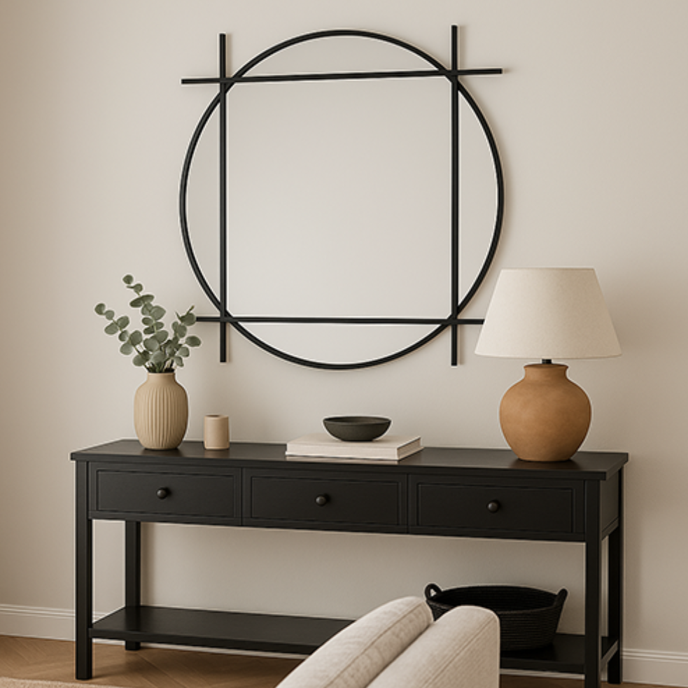 The Aurora Black Framed Wall Mirror