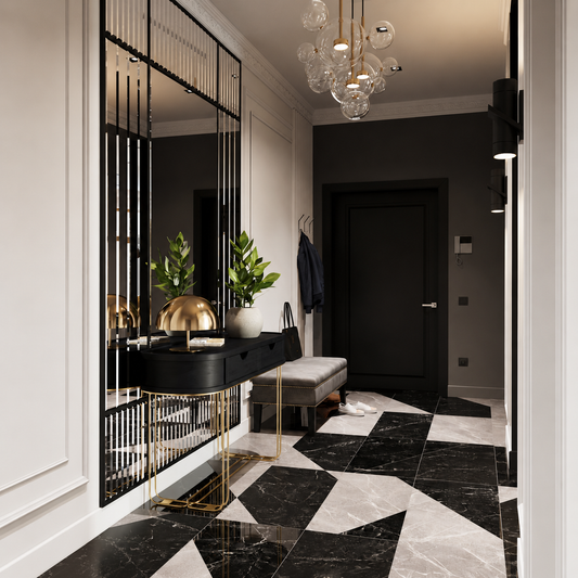 The Grandeur Large Black Framed Wall Mirror