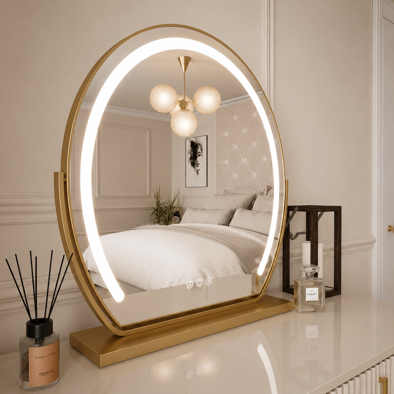 Gold LED Vanity Make Up Mirror