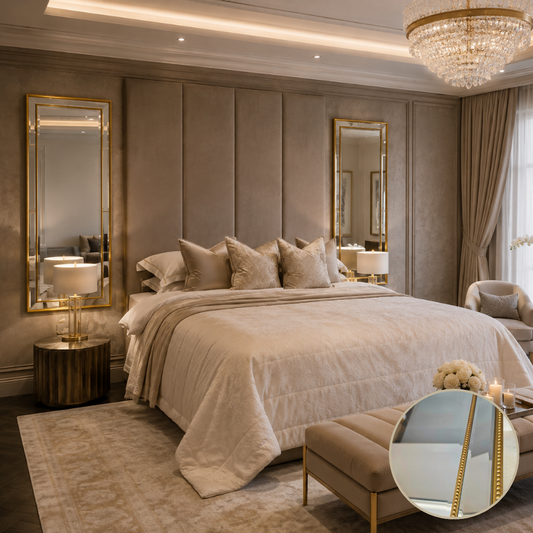 The Desiree Pair of Gold Framed Wall Mirrors