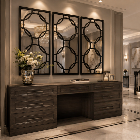 Black Orion 3 Panel Wall Mirror