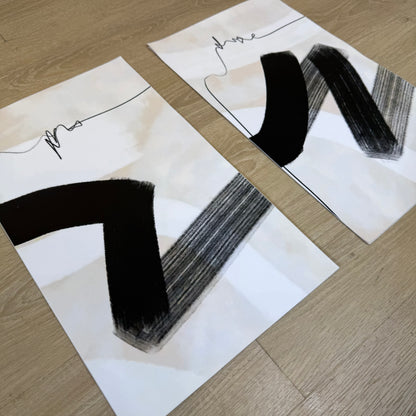 'Wave' Canvas Pair