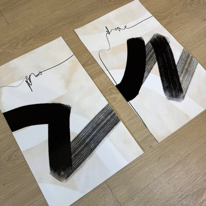 'Wave' Canvas Pair