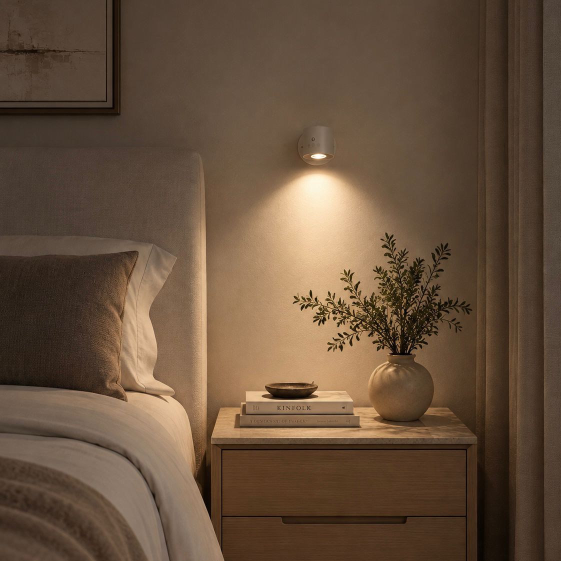 White Wireless Stick On Wall Lights