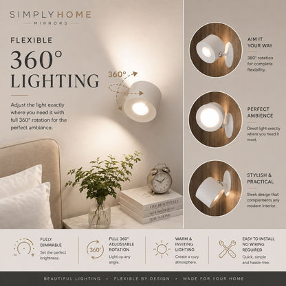 White Wireless Stick On Wall Lights