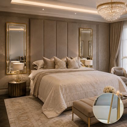 The Desiree Pair of Gold Framed Wall Mirrors