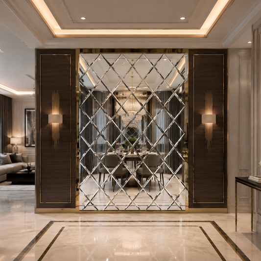 Large Multi Diamond Wall Mirror