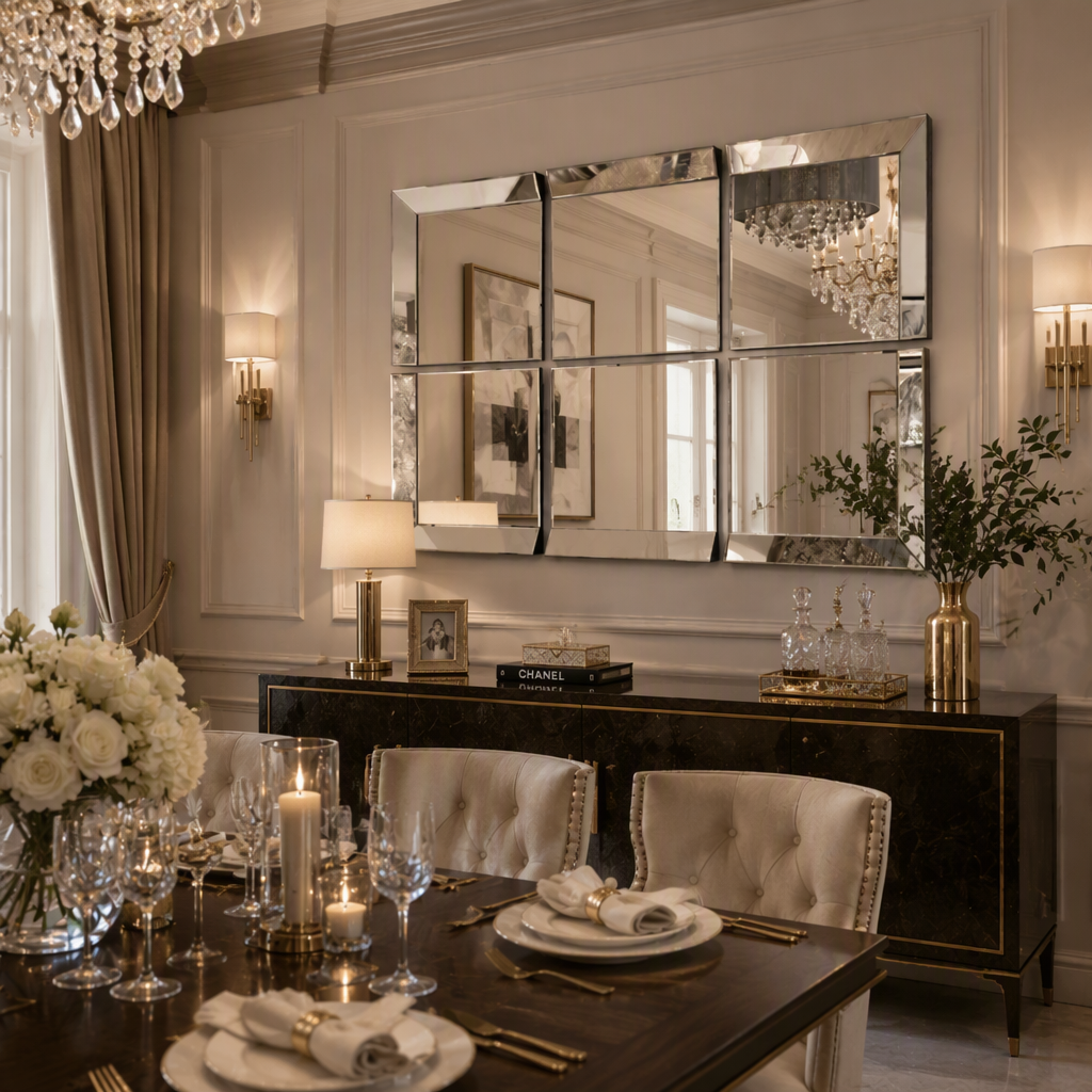 Set of 6 Panel Wall Mirrors