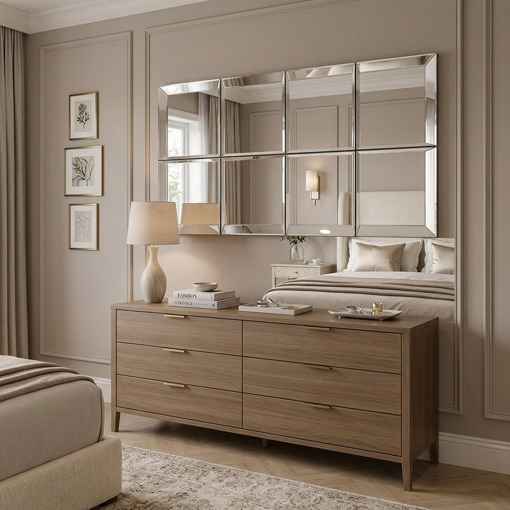Set of 8 Panel Wall Mirrors